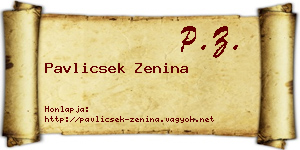 Pavlicsek Zenina névjegykártya